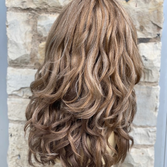 SALE Thick blonde mix sidepart swisslace wig waves main image 9